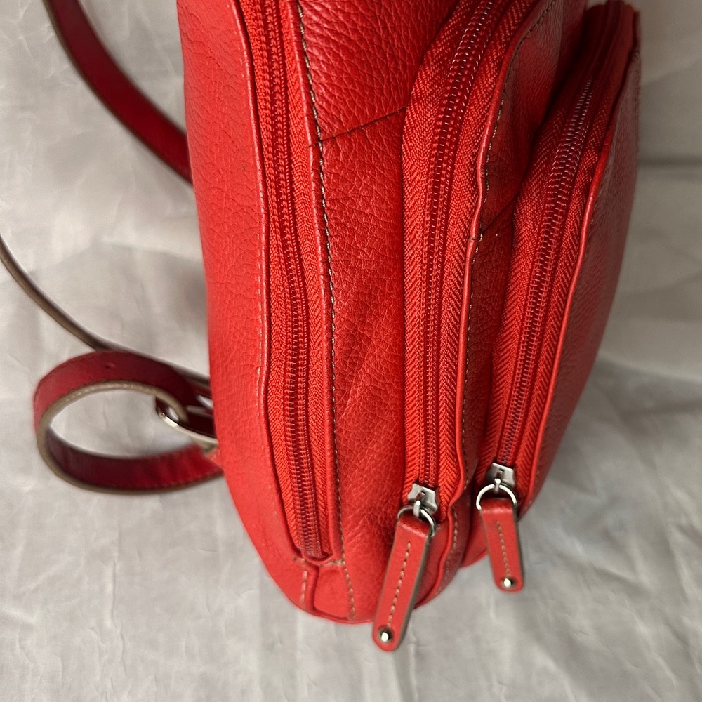 Red Leather Backpack - Tignanello - image 5